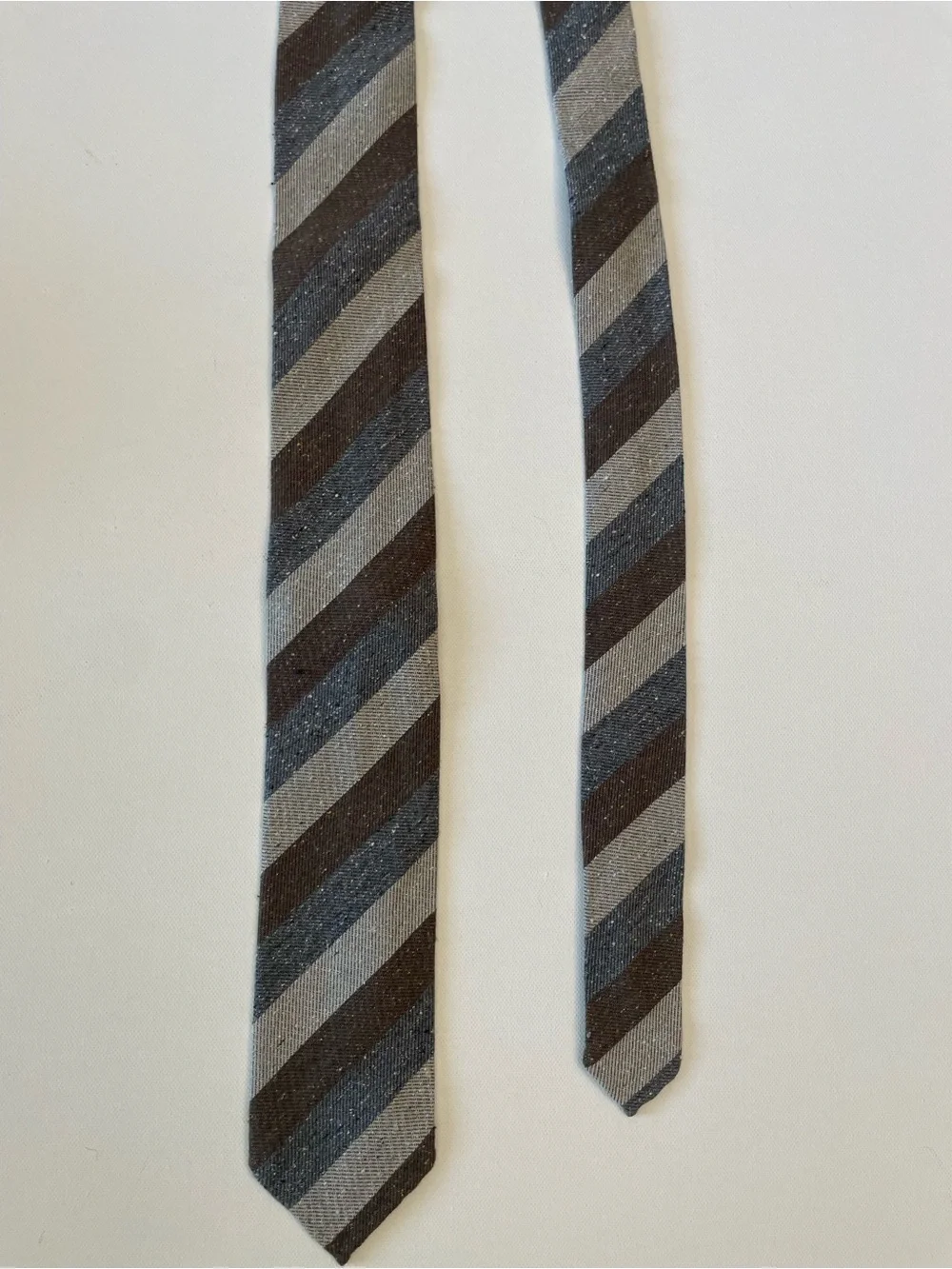 The Tie Bar Gray and Black Striped Necktie